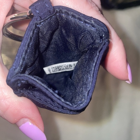 Vera Bradley WINTER FOREST Card Case Bag Charm- Embroidered Birds Navy Blue - Picture 4 of 6